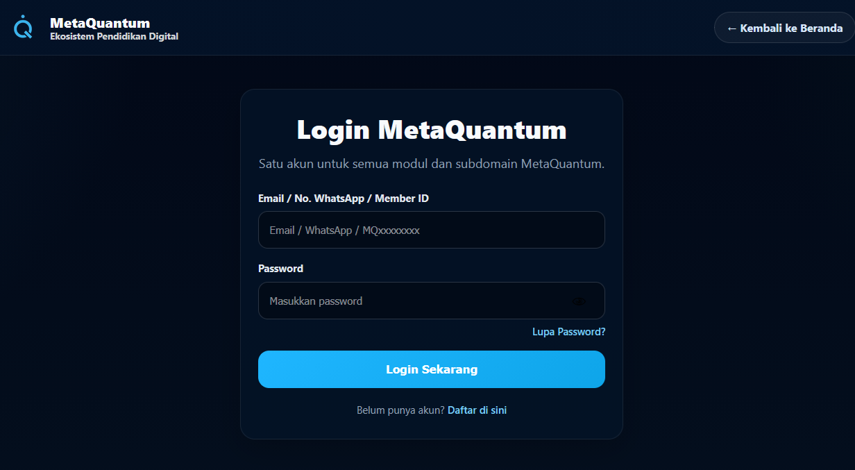 Login MetaQuantum